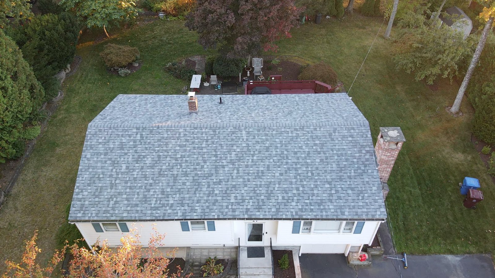 Finished Owens Corning Slate Stone Grey roof, Farmington, CT