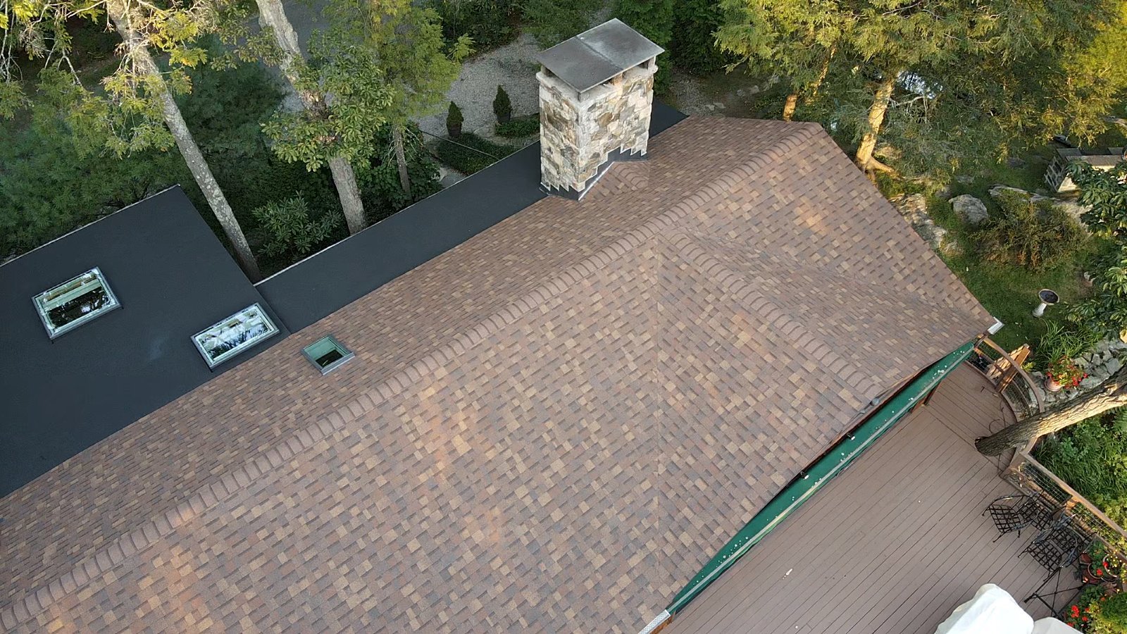 Finished Owens Corning roof in Desert Rose in Sherman, CT